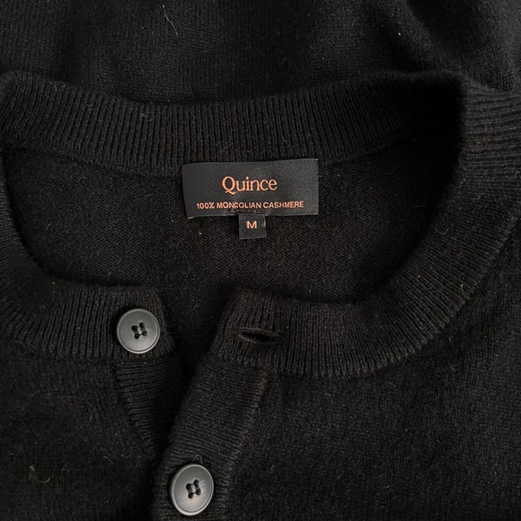 Quince Mongolian Cashmere Henley Sweater in Black - Picture 8 of 8